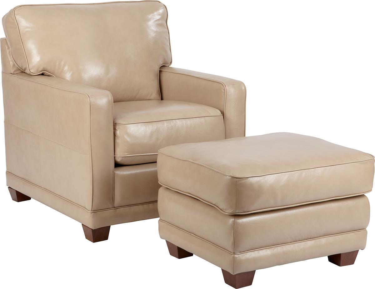 LaZBoy Kennedy Transitional Ottoman with Wood Block Legs Conlin's
